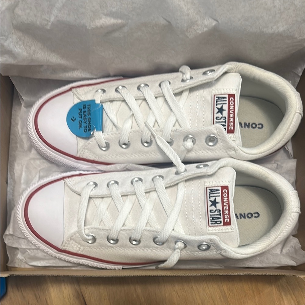 Converse Kids White and Red Sneakers